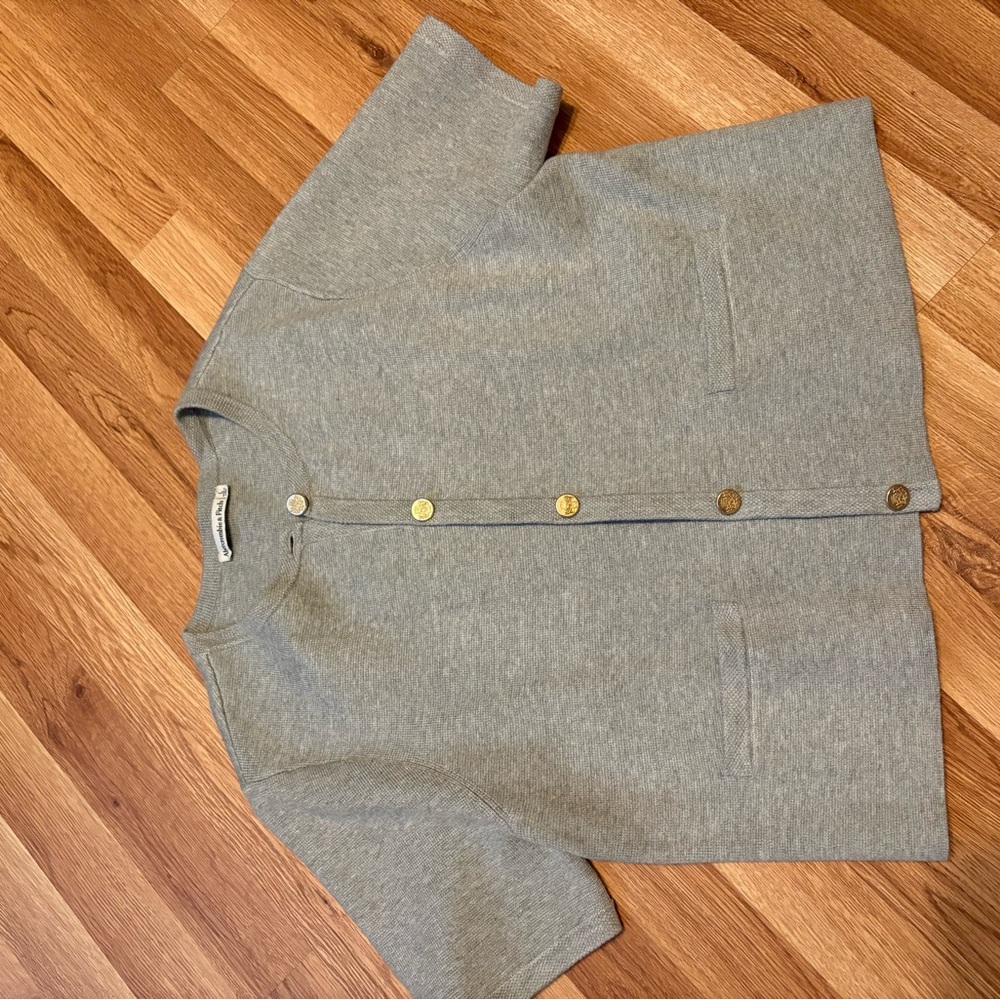 Abercrombie & Fitch Gray Cardigan with Gold Accent